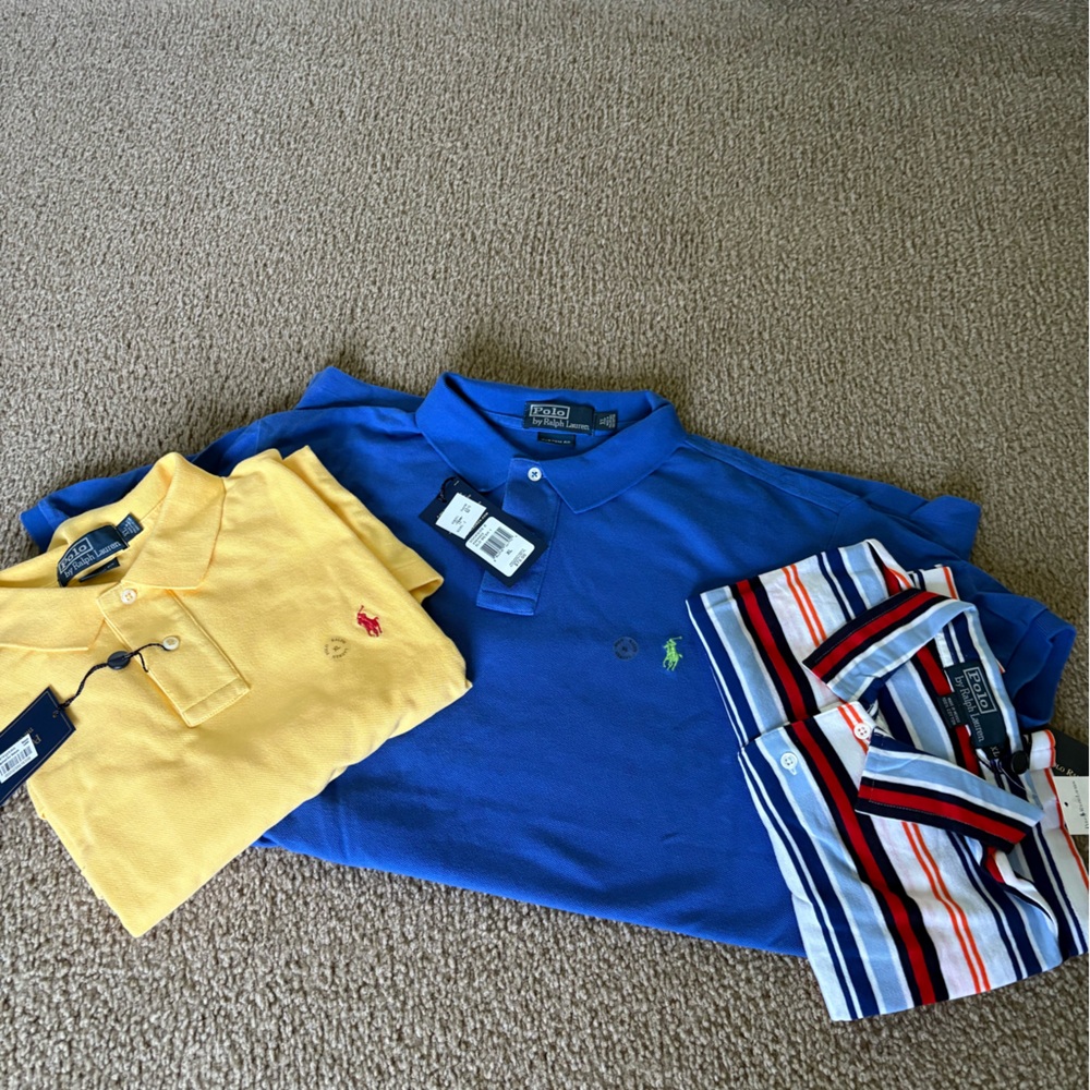 Ralph Lauren Polo Shirts - Blue, Yellow, Striped